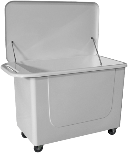CARRO CONTAINER EM FIBERGLASS COM TAMPA - 500 LITROS RODÍZIOS 04"