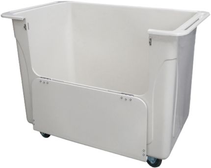 CARRO CONTAINER EM FIBERGLASS SEM TAMPA - 630 LITROS PNEUS MACIÇOS 06" - COM PORTA LATERAL
